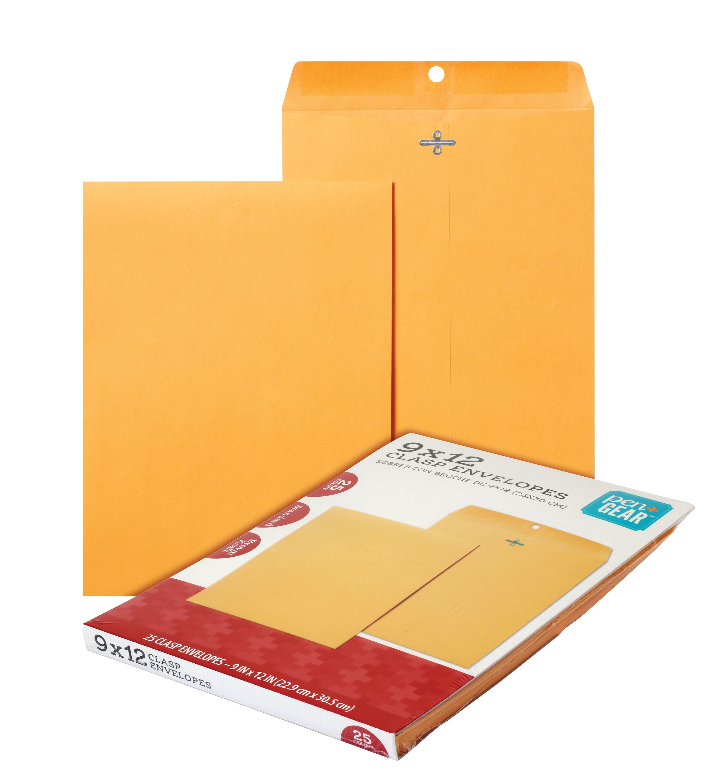 9x12 Clasp Envelopes Brown Kraft Catalog Envelopes with Clasp Closure & Gummed Seal 28lb Heavyweight Paper Envelopes for Home 100 Box 9 x 12 Office Business Legal or School 