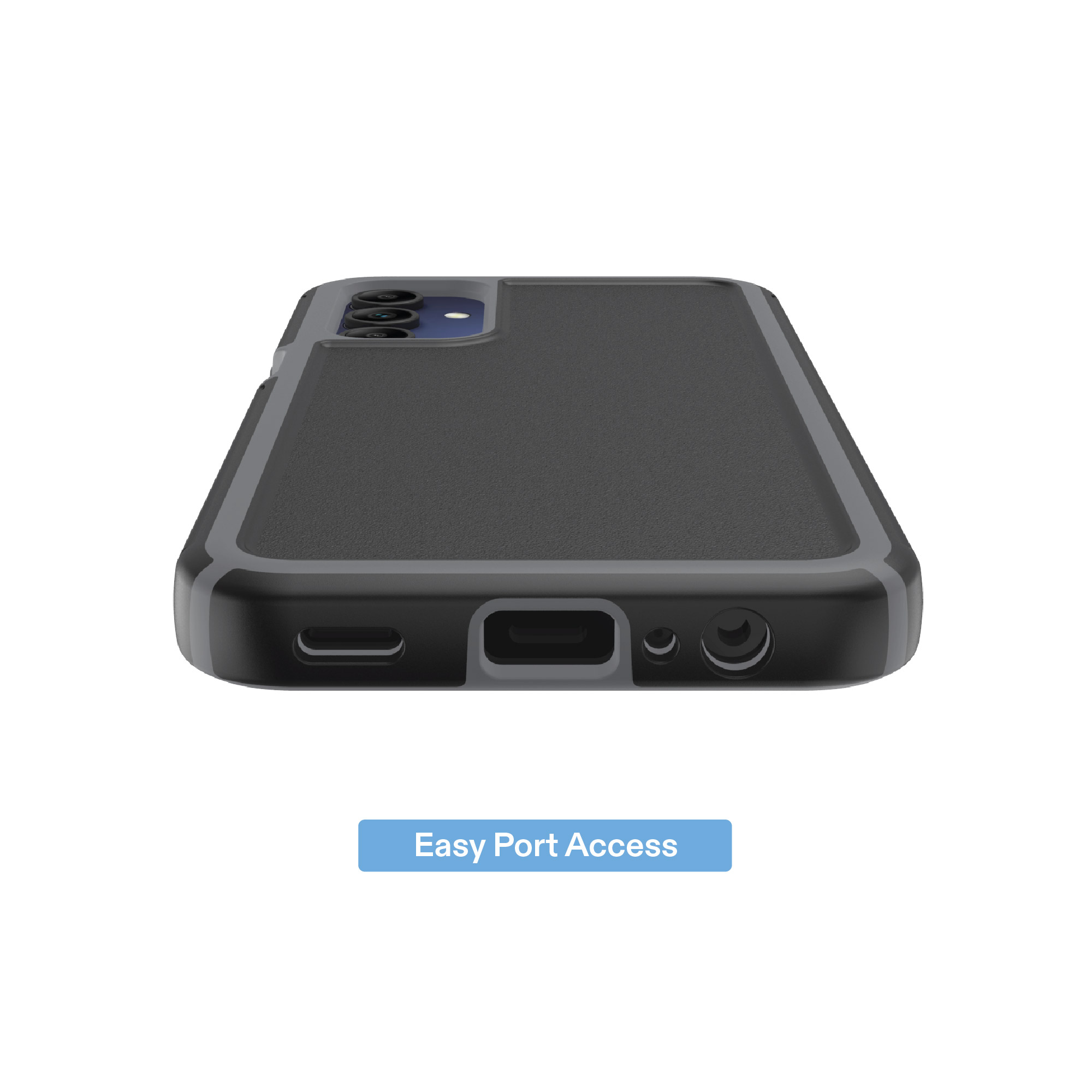 onn Slim Rugged Phone Case for Samsung Galaxy A15 5G - Black/Gray
