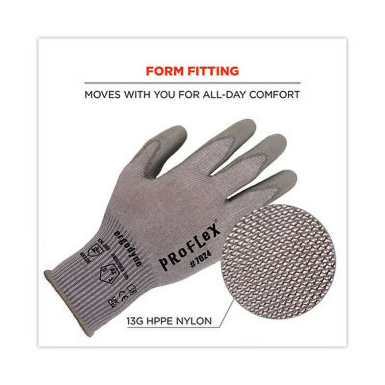 ProFlex 7024 ANSI A2 PU Coated CR Gloves, Gray, X-Small, Pair, Ships in 1-3 Business Days ProFlex 7024 ANSI A2 PU Coated CR Gloves, Gray, X-Small, Pair, Ships in 1-3 Business Days