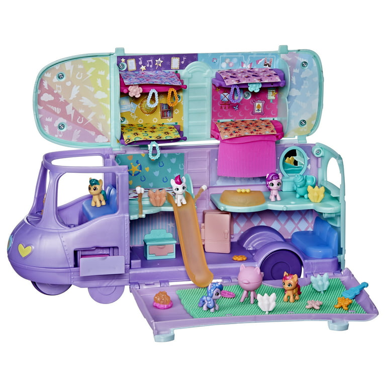 My Little Pony Playset Mini World Magic Mare Stream, furgoneta de remolque  para construir, mini juguetes para niñas y niños a partir de 5 años