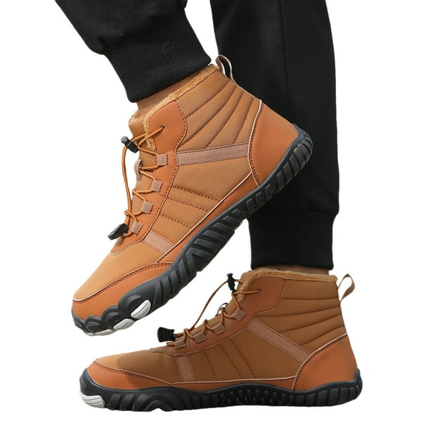 Botines Invierno Casuales Botas Nieve Descalzas Antideslizantes para Hombres Y Mujeres (marrón 45)