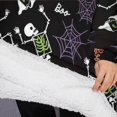 thumbnail image 3 of Oversized Wearable Blanket Hoodie,Halloween Skeleton Ghost Pattern Sherpa Blanket Hoodie with Super Pockets,Super Warm Fuzzy Pullover for Women & Men, 3 of 6