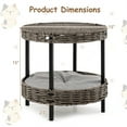 thumbnail image 5 of 3. 2-Tier Rattan Cat Bed (Gray Finish) - 15"x15", Washable Padded Cushion, Metal Legs (66 LBS Total Capacity), 5 of 10