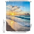thumbnail image 2 of Ocean Sunset Waterproof Fabric Shower Curtain,Beach Blue Sky Coastal Seashore Summer Waterproof Fabric Shower Curtain for Bathroom Curtains Bathtubs Shower Curtains with 12 Hooks Extra Long 72x84, 2 of 8