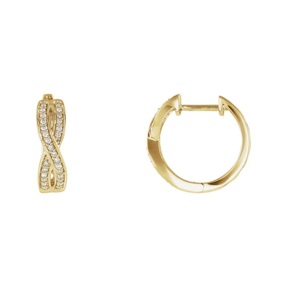 14K Yellow 1/5 CTW Diamond Infinity-Inspired Hoop Earrings in 14k Yellow Gold