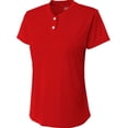 thumbnail image 1 of Camiseta henley de 2 botones Tek para mujer ESCARLATA S NW3143, 1 of 1