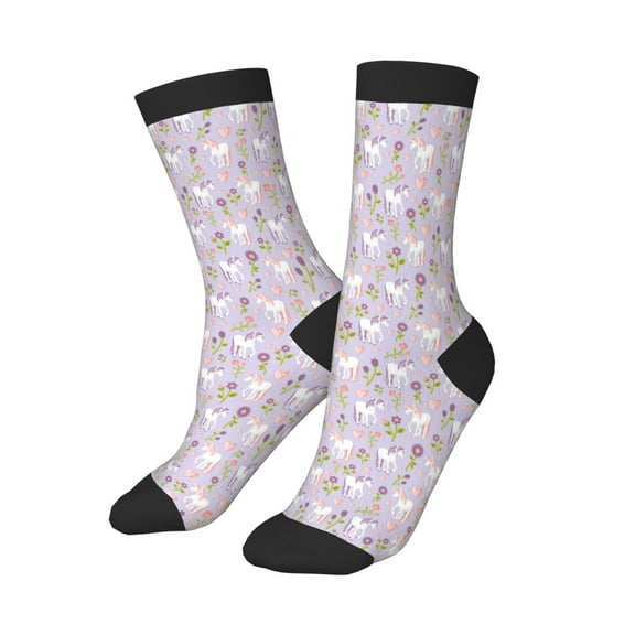 Kids Girls Boys Socks - Cartoon Cute Horse Flower Love Comfort Breathable Crew Socks for Boys Girls Kids, Soft Athletic Running Socks for Boys Socks 6-10 Years Old