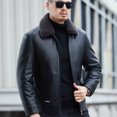 thumbnail image 4 of Abrigo de invierno YXL-6626 nuevo de piel auténtica para hombre, con cuello de lana de cordero, grueso y cálido, de pato blanco, 4 of 5