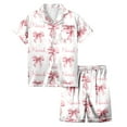 thumbnail image 4 of Girls Valentine P𝙖𝙟𝙖𝙢𝙖s Size 8 Button Up Bow Printed Short Sleeve & Short Pants Outfit Loose 2 Piece Nightwear 2 Piece Satin P𝙖𝙟𝙖𝙢𝙖 Sets, 4 of 4