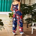 thumbnail image 4 of Iaqnaocc 4th of July Jumpsuits for Women Patriotic American Flag Stars Sleeveless Wide Leg Jumpers Freedom Adjustable Strap Jumpsuits 1776-2026 Trendy Festival Overalls Red 2XL, 4 of 4