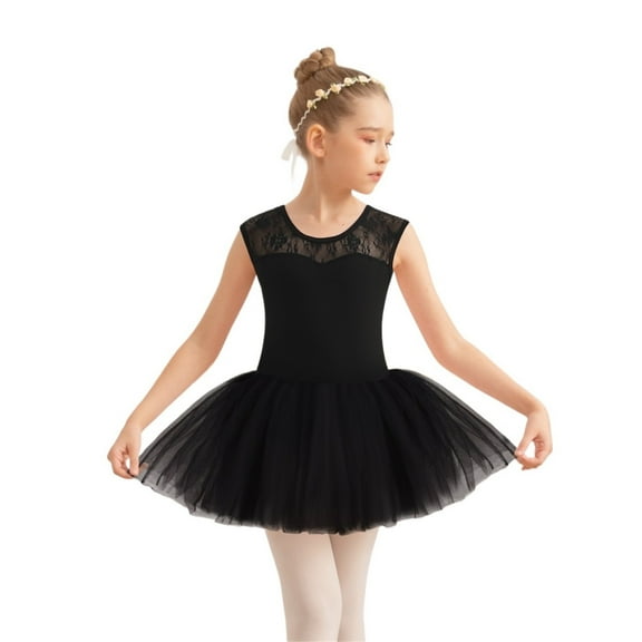 Ballet Lace Cap Sleeve Leotard Tank With Tutu Skirt For Dance Gymnastics