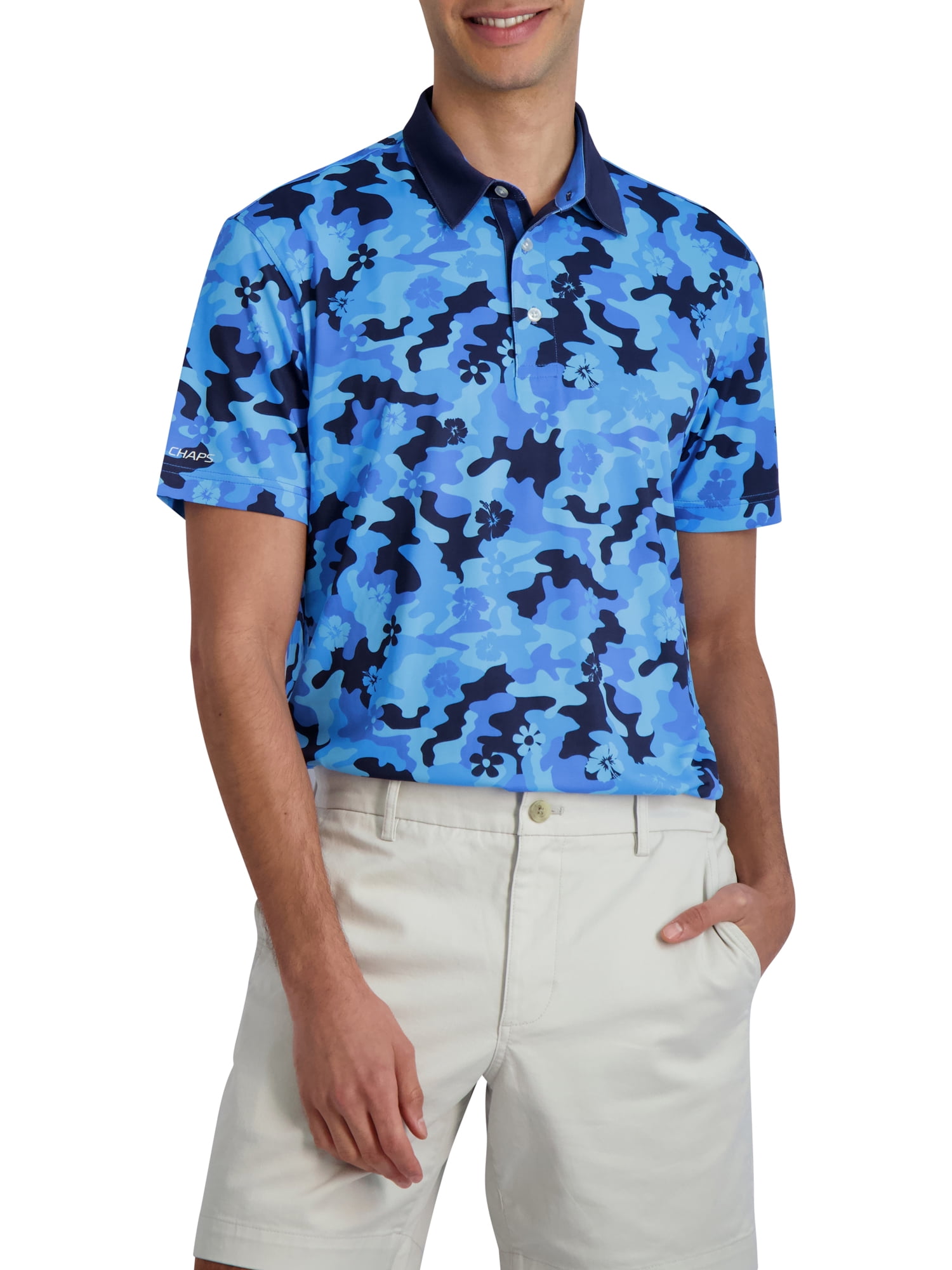Chaps Men's & Big Men's Performance Golf Camo Polo, Up to 3XL