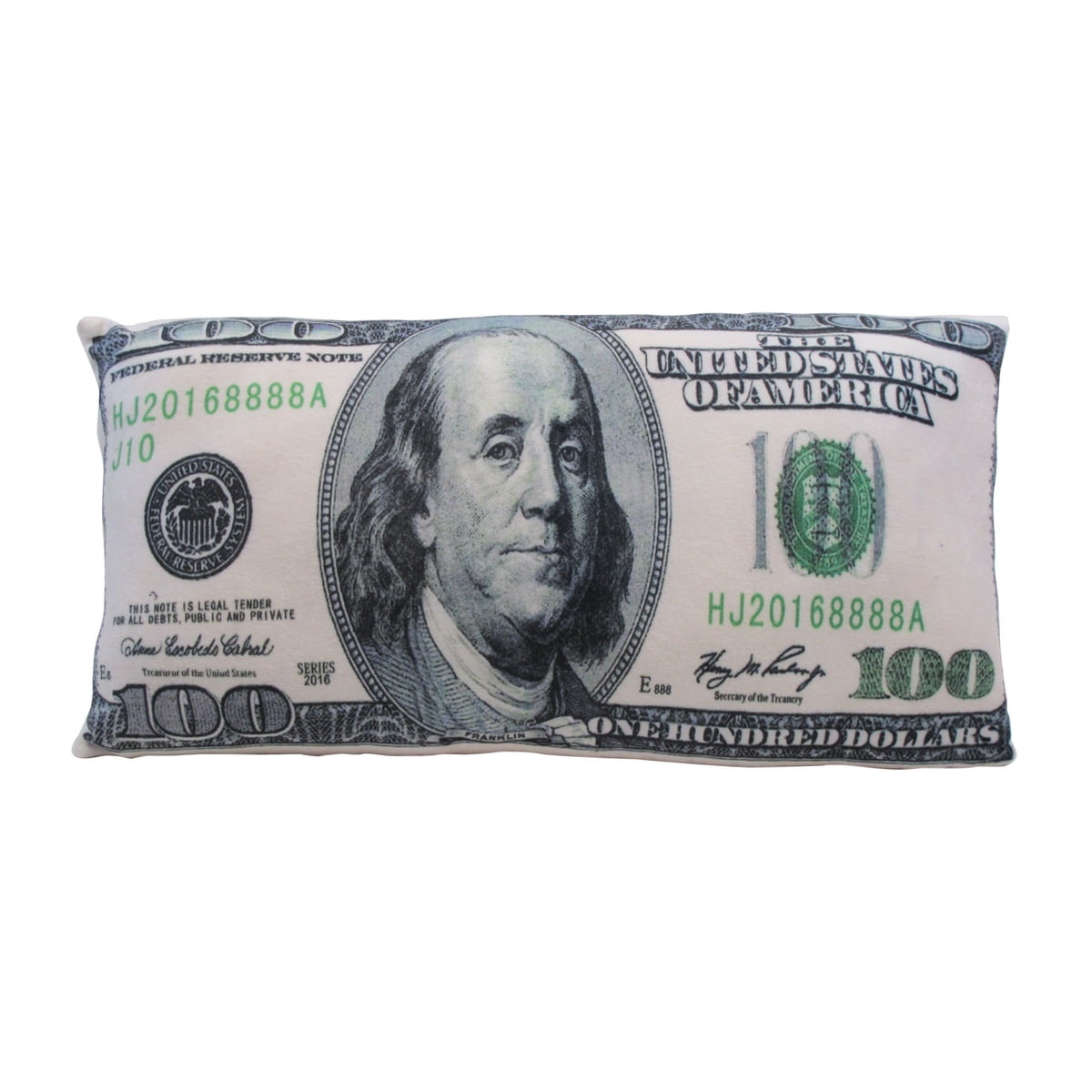 100 One Hundred Dollar Bill Decorative Plush Throw Pillow Kids Room