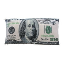 $100 One Hundred Dollar Bill Decorative Plush Throw Pillow Kids Room Man Cave Couch Decor
