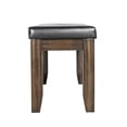 thumbnail image 2 of Pemberly Row Contemporary 19-inch Tufted Wood Dining Bench in Brown, 2 of 6