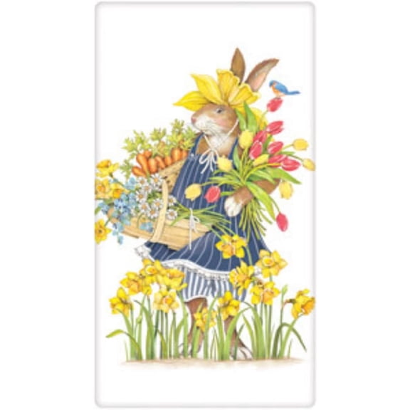 Mary Lake Thompson BT515 Rabbit Daffodil Flour Sack Dish Towel