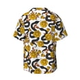 thumbnail image 4 of Balery Snake And Rose Men's Casual Button Down Shirt Short Sleeve Textured Summer Cuban Beach Shirts-Medium, 4 of 7