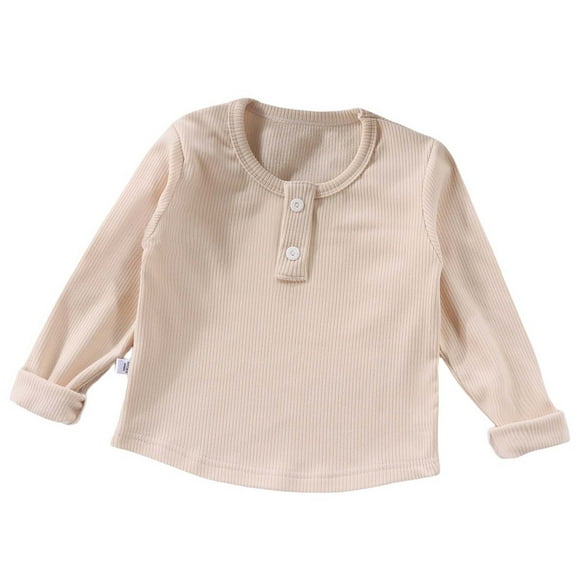 Babcutegg Blouse for Kid Girls Pullover Regular Fit Warm Kids Clothes Beige Size 1
