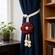 thumbnail image 5 of Abrazaderas para cortinas de camelia y perla | Cuerda trenzada ajustable para cortinas translúcidas y opacas | Accesorio decorativo para ventanas en rosa, caqui, beige y vino, 5 of 6