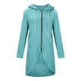 thumbnail image 4 of Monday Clearance ! Juebong Women's Solid Color Hoodie Zipper Long Sleeve Sweatshirts Long Coat Tops With Pockets, 4 of 5
