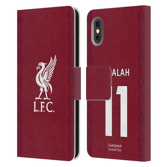 Head Case Designs Officially Licensed Liverpool Football Club 2022/23 Players Home Kit Mohamed Salah Leather Book Wallet Case Compatible with Apple iPhone X / iPhone XS