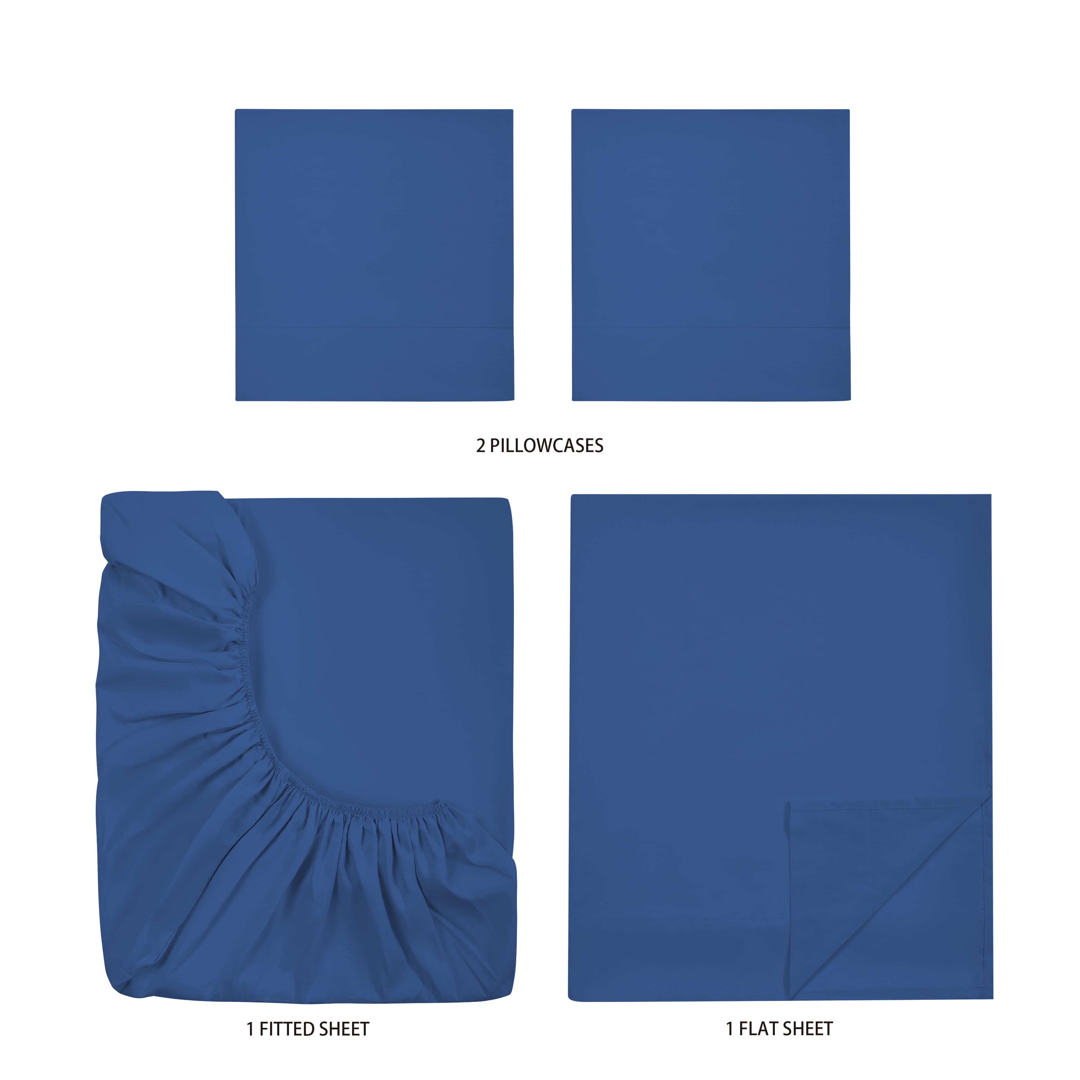 Your Zone Kids Super Soft Microfiber Sheet Set, Blue, Full, 4 Piece
