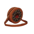 thumbnail image 3 of Bolsa en forma de DONA CON CHISPAS, Diseño de Comida, Pan Dulce, Bandolera para Mujer, Cross-Body, Correa Ajustable, Color Café, Moda Kawaii, Novedoso y Encantador (Bolsas para Mujer)., 3 of 5