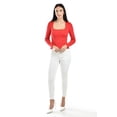 thumbnail image 4 of Blusa de canalé manga larga Roman Fashion /Juvenil, 2507 (Rojo) rojo EG, 4 of 5