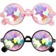 thumbnail image 1 of 2 piezas (negro, rosa) Gafas de sol de caleidoscopio arcoíris, gafas de fiesta Rave Festival, gafas de prisma arcoíris, adecuadas para fiestas musicales, fiestas navideñas Excelente Rendimiento, 1 of 5