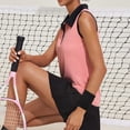 thumbnail image 6 of BODOAO Women's Golf Polo T Shirts Lightweight Moisture Wicking Sleeveless Shirt Quick Dry Zip Tank Top Collared Athletic Tennis Workout Top for Summer Sports and Training Pink XL, 6 of 9