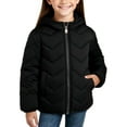 thumbnail image 5 of XUNKUSGA Girls Puffer Jacket 1-14 Years Solid Color Full Zip Up Quilted Jacket Winter Waterproof Girls Winter Coat Lightweight Warm Hooded Down Jacket with Pockets Black, 5 of 7