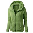 thumbnail image 1 of TIMIFIS Women's Winter Coat Long Sleeve Lapel Zip Up Faux Shearling Oversized Shacket Jacket Fashion-GreenFall/Winter, 1 of 2