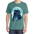 thumbnail image 2 of Wild Bobby, Creepy Winter Beach Night Owl, Animal Lover, Garment-Dyed Washed Look Short Sleeve T-Shirt, Emerald, Small, 2 of 3