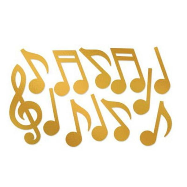 Silhouettes de Note de Musique de Feuille d'Or&44; Pack de 12