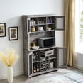 thumbnail image 2 of Home Source Jill Zarin Tall Cabinet in Concrete Finish with Mesh Doors, 2 of 10