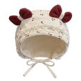 thumbnail image 3 of Wxirdiow Toddler Bonnet Baby Girls Boys Bonnet Cap Newborn Infant Soft Cotton Sun Hat Toddlers Breathable Christening Sun Protection Hat Red Size,2-15 Months, 3 of 6