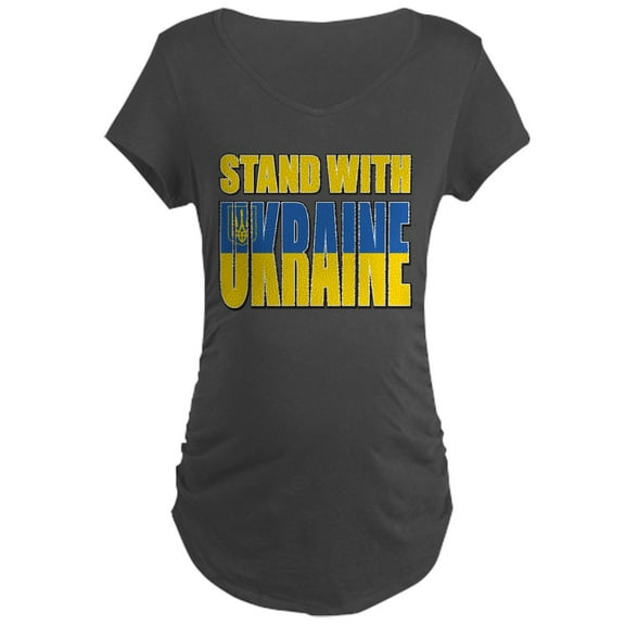 CafePress - Stand With Ukraine Women's Maternity T Shirt - Maternity Dark T-Shirt