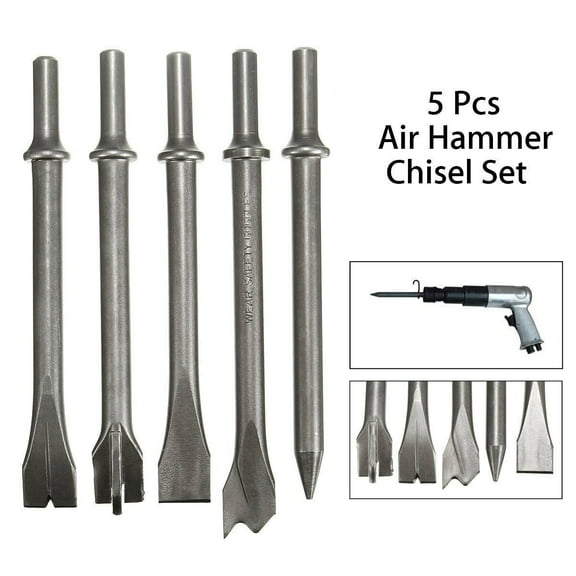 5Pc 7" Extra Long Pneumatic Air Hammer Punch Chipping Chisel Bit Set .401" Shank