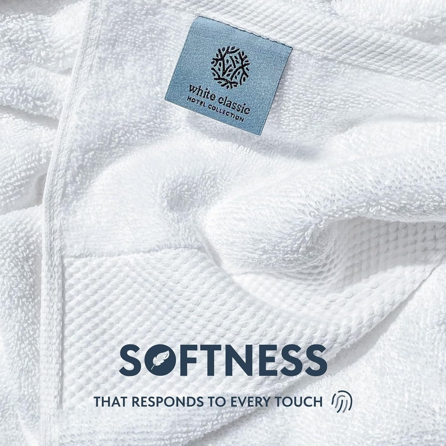 Luxury White Hand Towels - Soft 100% Turkish Cotton | Highly Absorbent Hotel spa Bathroom Towel Collection | 16x30 Inch | Set of 6
