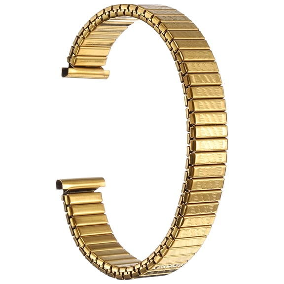 Uxcell Expansion Watch Bands 14mm Stainless Steel Stretch Watch Replacement Straps Wristwatch Strap Wave Pattern for Women Men, Gold