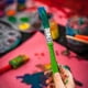 thumbnail image 4 of Juego de pinceles de colores para niños, 15 Uds., pintura al óleo de acuarela, Kits de pinceles DIY Hugtrwg Para estrenar, 4 of 9