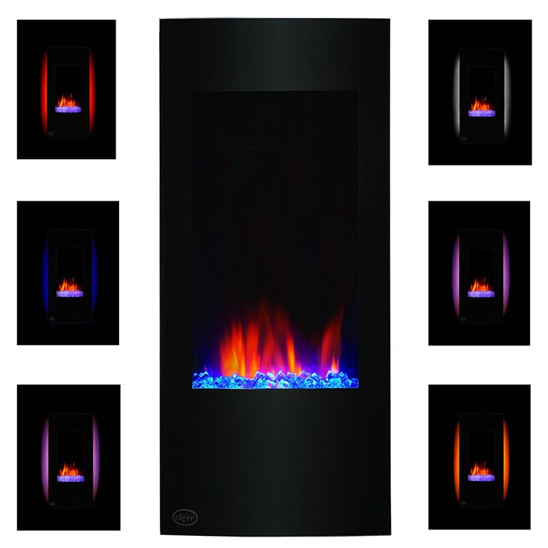 Clevr 32 Vertical Wall Mounted Electric Fireplace Heater, with Adjustable  Flame - Walmart.com