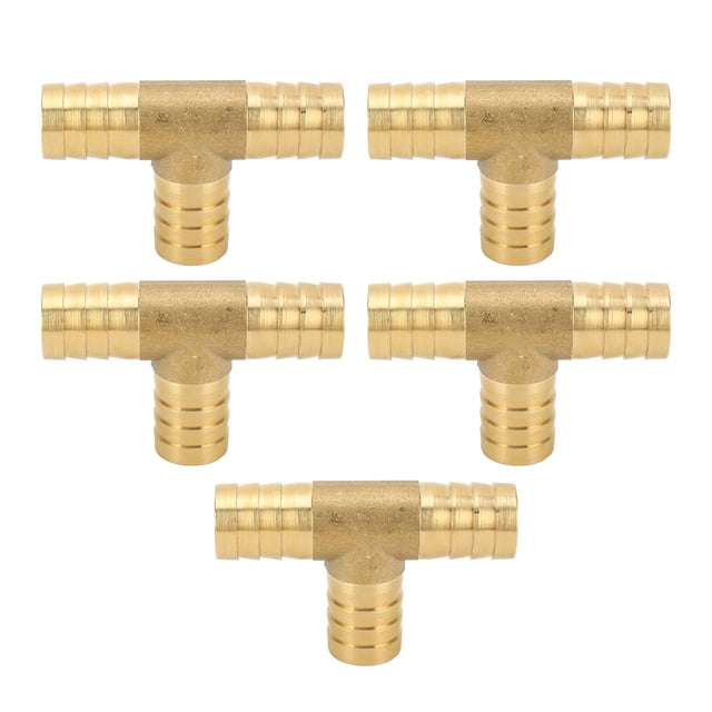 Adaptador de 3 vías de latón de 5/8 pulg., accesorio en T universal de latón para manguera de aire, agua y combustible de gas y aceite de turbo.