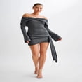 thumbnail image 1 of LYMAYTER Robe Mini en Crochet Tricoté Épaules Dénudées pour Femmes Robe Élégante de Cocktail, 1 of 8