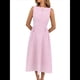 thumbnail image 2 of Vestido de Mujer de Cintura Alta, Sin Mangas, A Rayas, Color Liso, Estilo Verano 2025. Rosa XL, 2 of 9