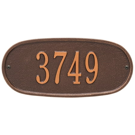 Plaque Std 1-Line Address Wall Plaque in Antique Copper