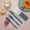 Blue, variant on Giunmcul Eco Straw Plastic Cutlery Set Knife Fork Spoon Compact Travel Tableware with Storage Box Lightweight Durable Colorful 21.1x5.7x2 cm Reusable Portable Picnic Utensil Set