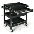 thumbnail image 2 of Costway Three Tray Rolling Tool Cart Mechanic Cabinet Storage ToolBox Organizer w/Drawer, 2 of 10