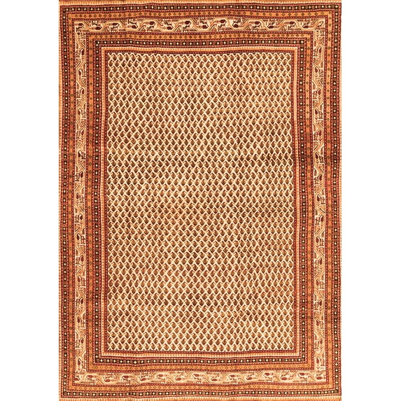 Ahgly Company Indoor Rectangle Persian Orange Traditional Area Rugs, 6' x 9'