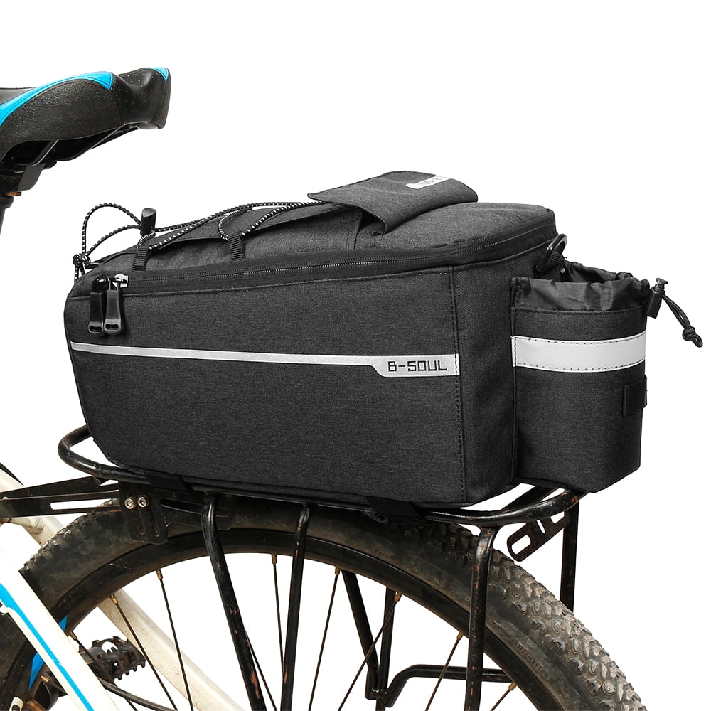 Bicycle Seat Rear Bag Waterproof Bike Pannier Rack Pack Shoulder Carrier Gray FF 